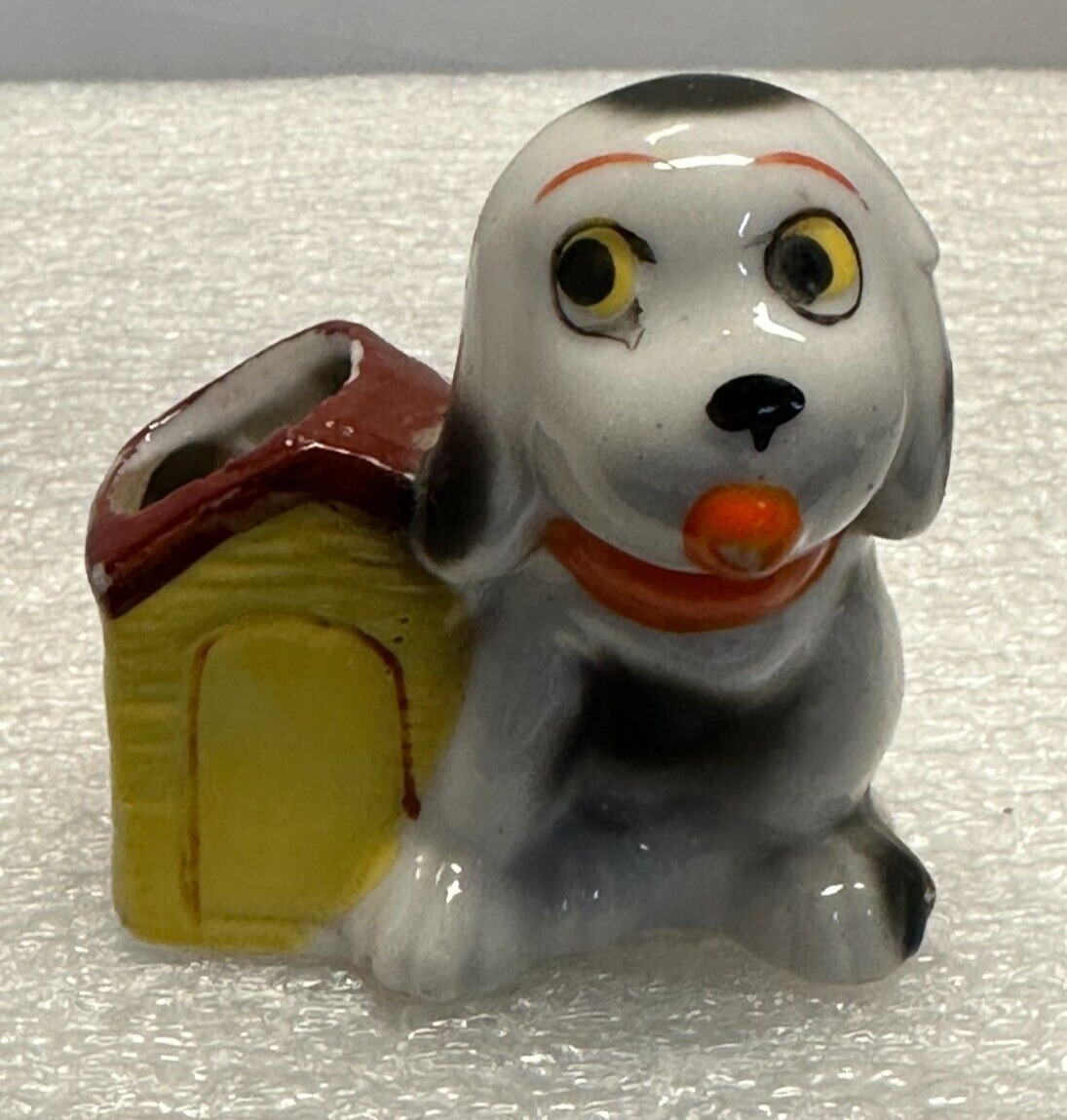 Vintage Kitsch Ceramic Puppy Dog w/House Planter Japan 2.75\
