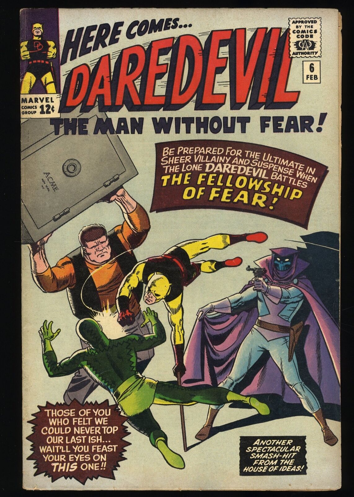 Daredevil #6 FN/VF 7.0 1st full Appearance of Mr. Mister Fear Marvel 1965