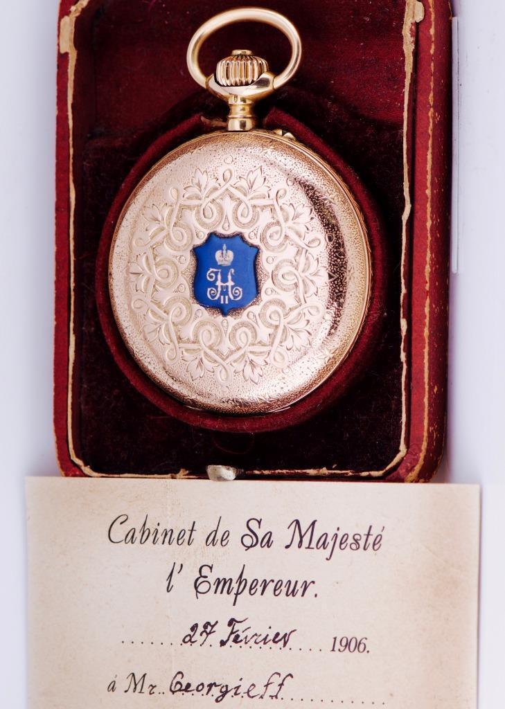 Antique 18k Gold Enamel Pocket Watch Award by King c1906-Royal Provenance-Papers