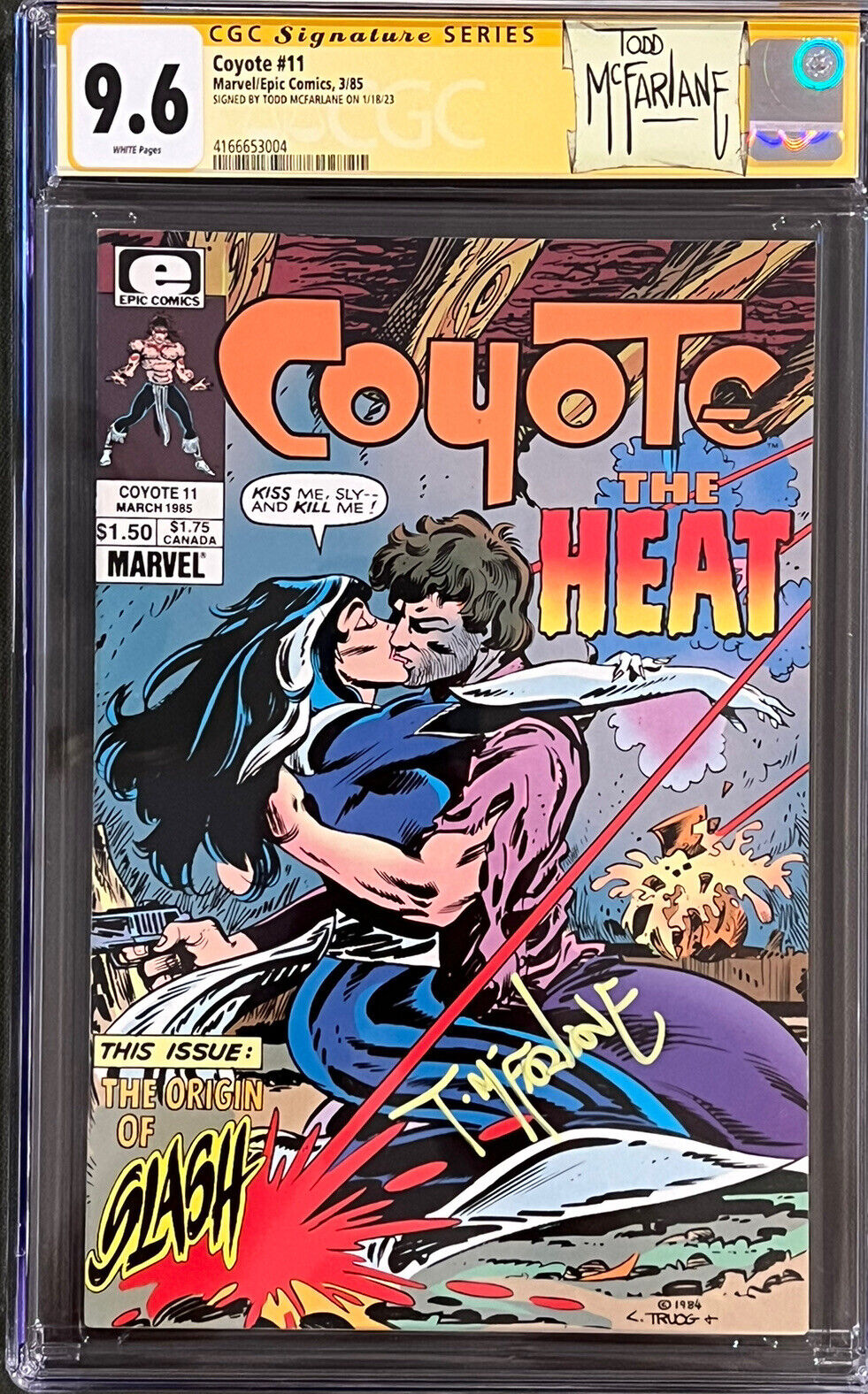 Coyote #11 - CGC 9.6 Nm+ White pages - SS Signed Todd McFarlane First Todd Art