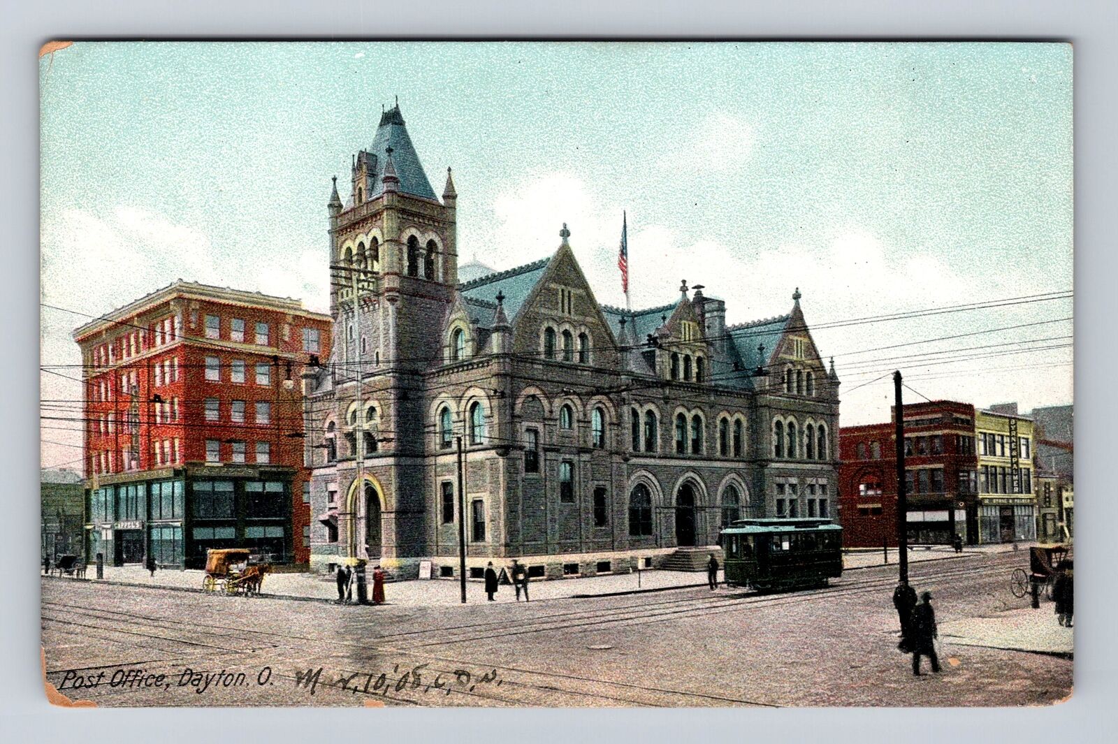 Dayton OH-Ohio, U.S Post Office, Antique Vintage Souvenir Postcard