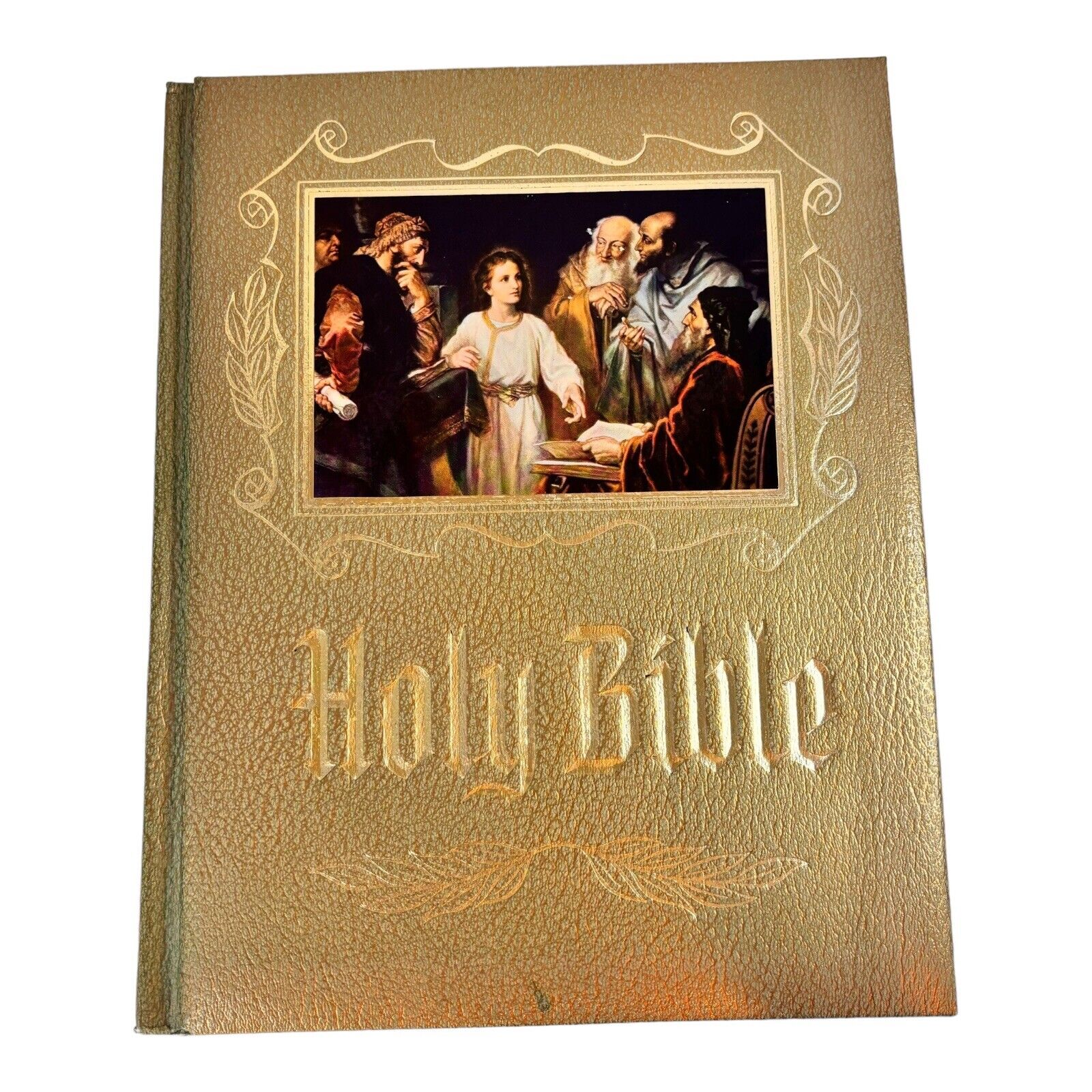 Green Holy Bible Red Letter Color Pictures Old New Testament Heirloom