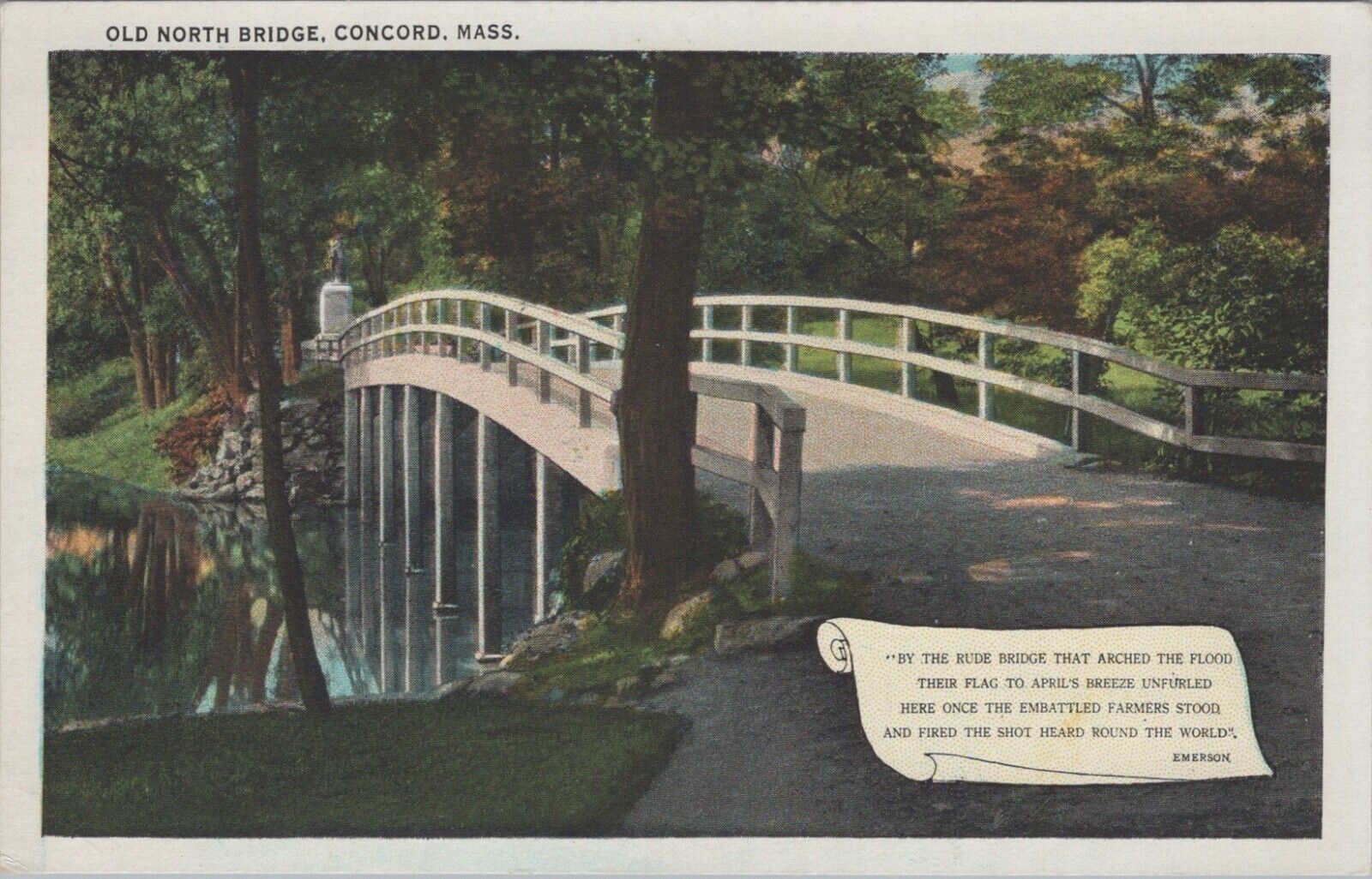 Concord Massachusetts Old North Bridge Unposted Postcard