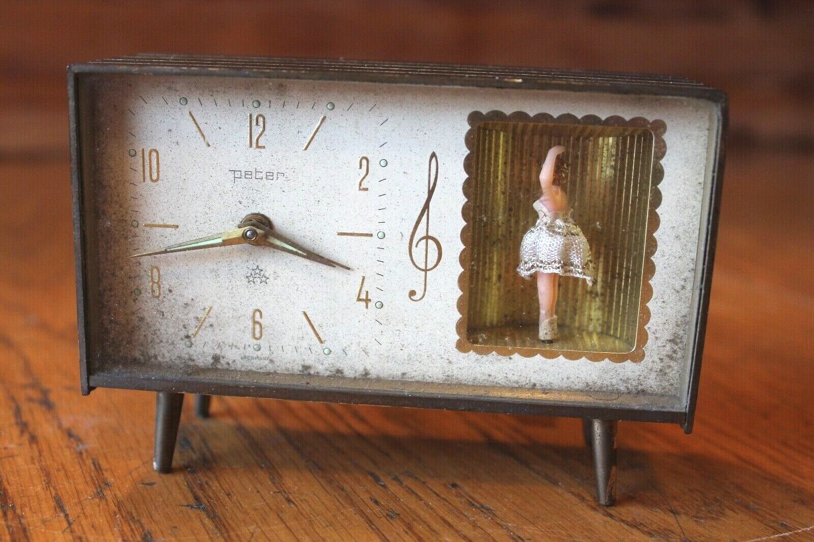Peter Alarm Clock Vintage Dancing Ballerina Plays Menuet Von Boccherini Music 