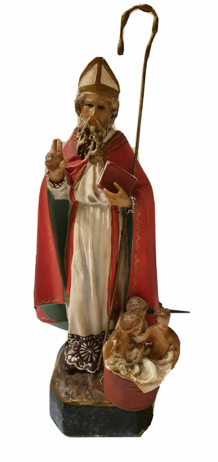  Antique image of Saint Nicolas of Bari 27 cm high