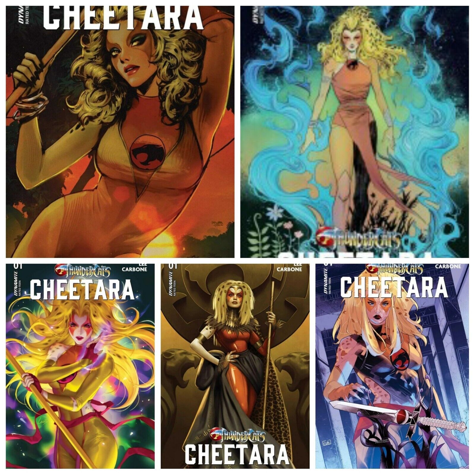 Thundercats Cheetara #1 Set Of 5 Sozomaika Lee Leirix Dynamite PRESALE 7/3