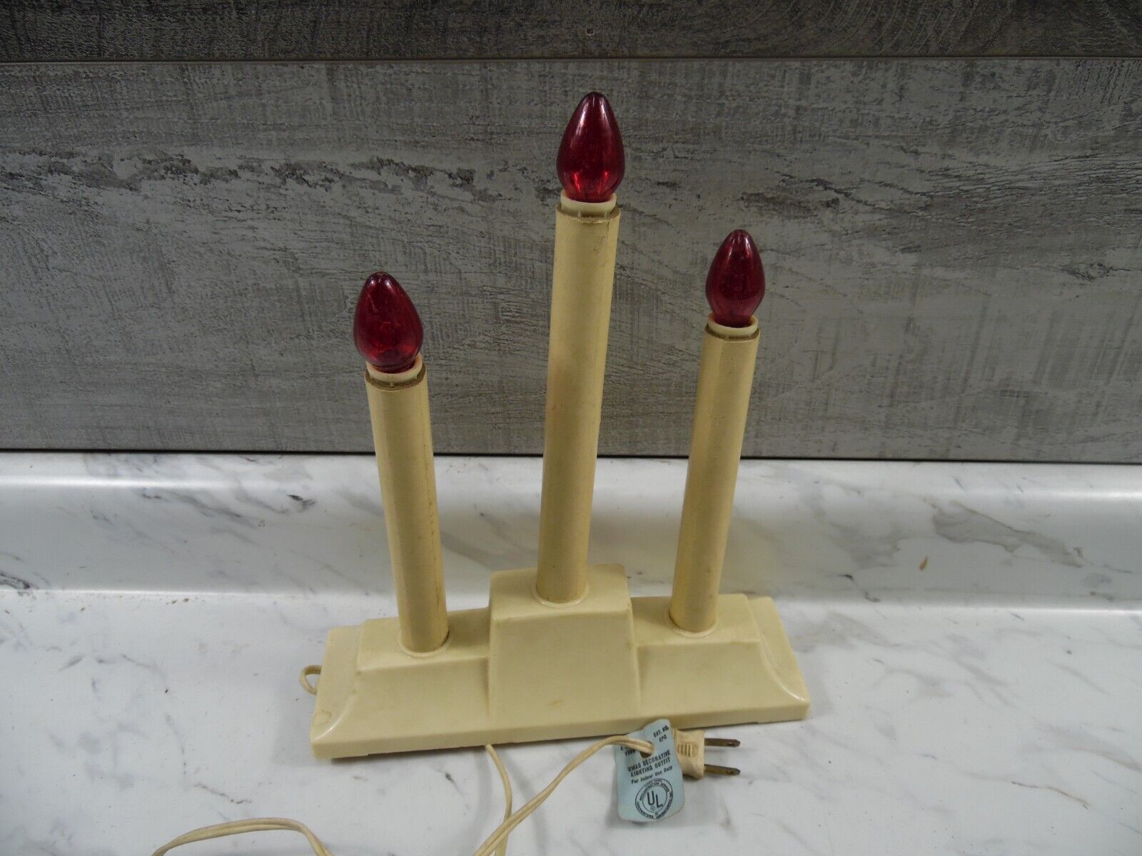 🎄Vintage Christmas Window Electric Plastic Wax Drip Candle Stick Lights 3 light