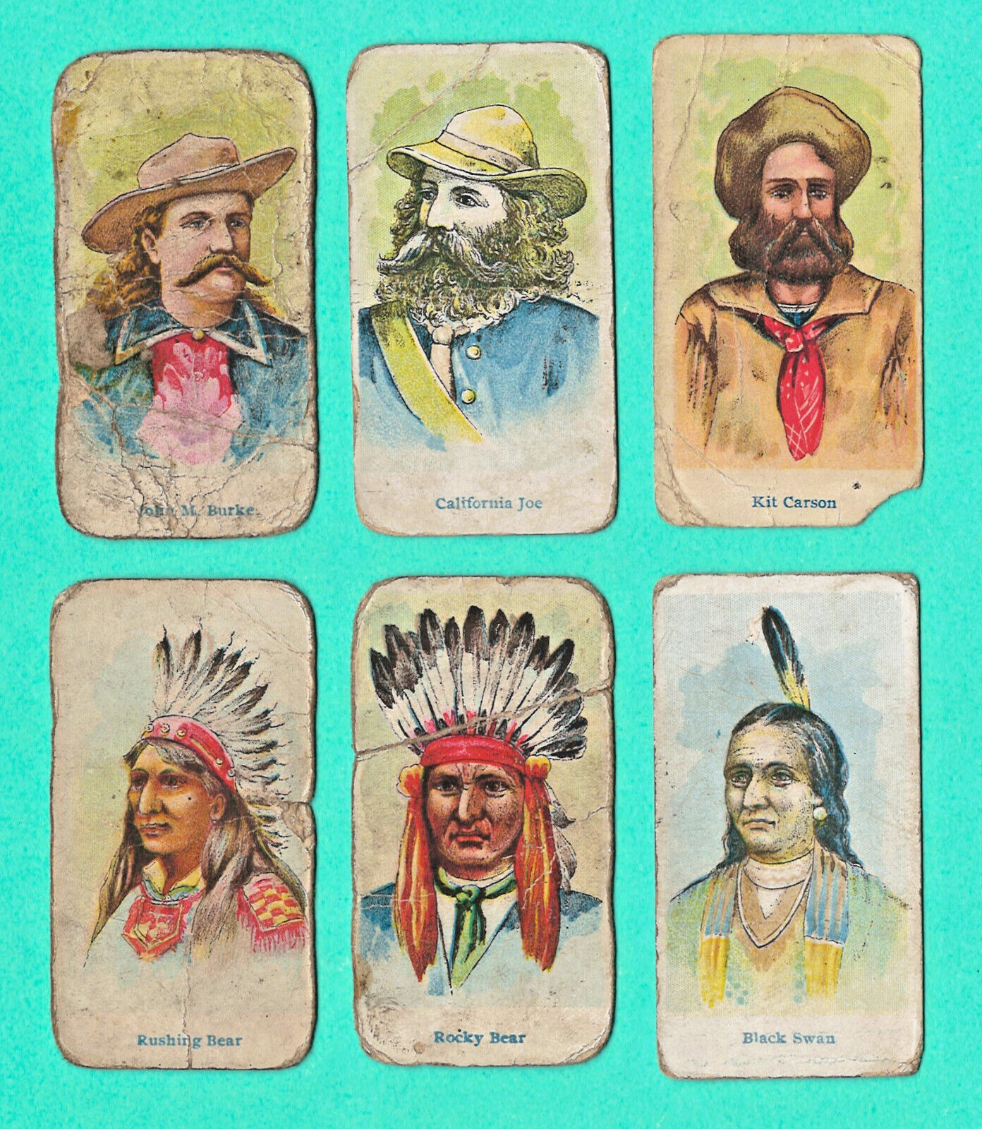 1910 E49 AMERICAN CARAMEL Lot of 6 Wild West Caramels - KIT CARSON
