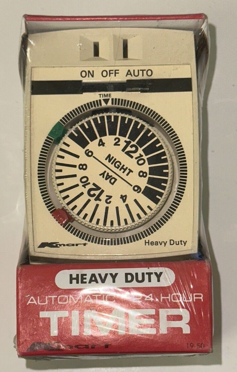 Heavy Duty Automatic 24 Hour Timer Vintage KMART Model 19-50 NEW SEALED PACKAGE