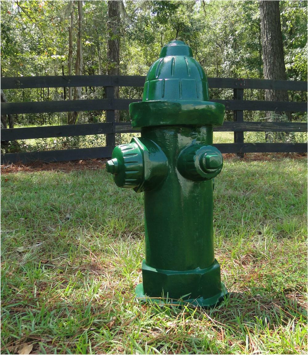 Full Sized Replica Fire Hydrant Dated 1904 in Green