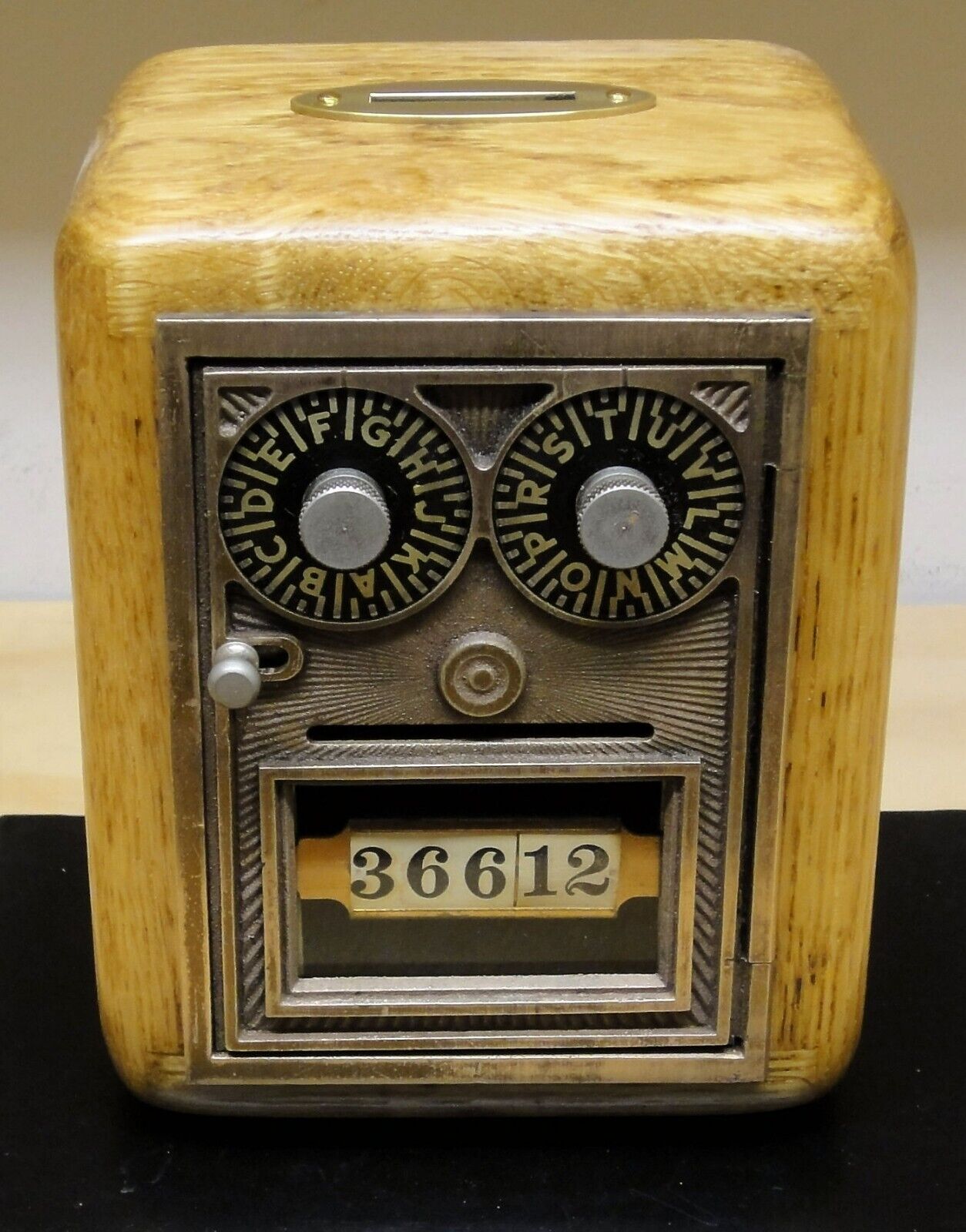 Antique U S Post Office Box Door Bank-Dual Dial \