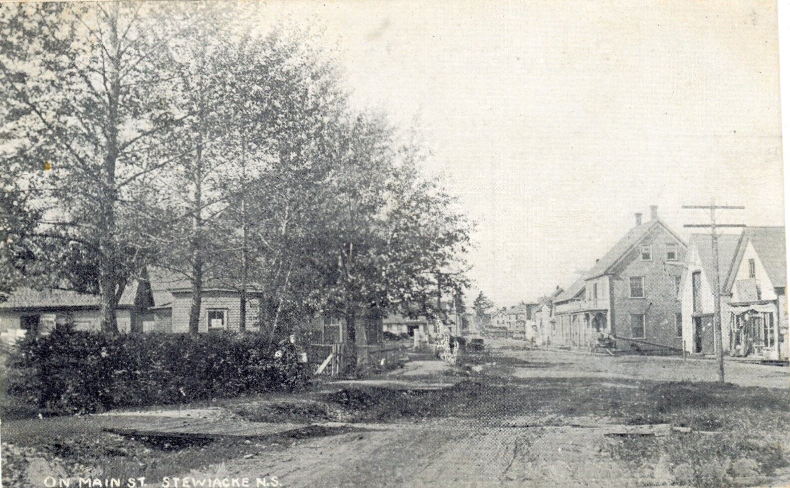 1909 Stewiacke Nova Scotia Canada postcard, Main Street