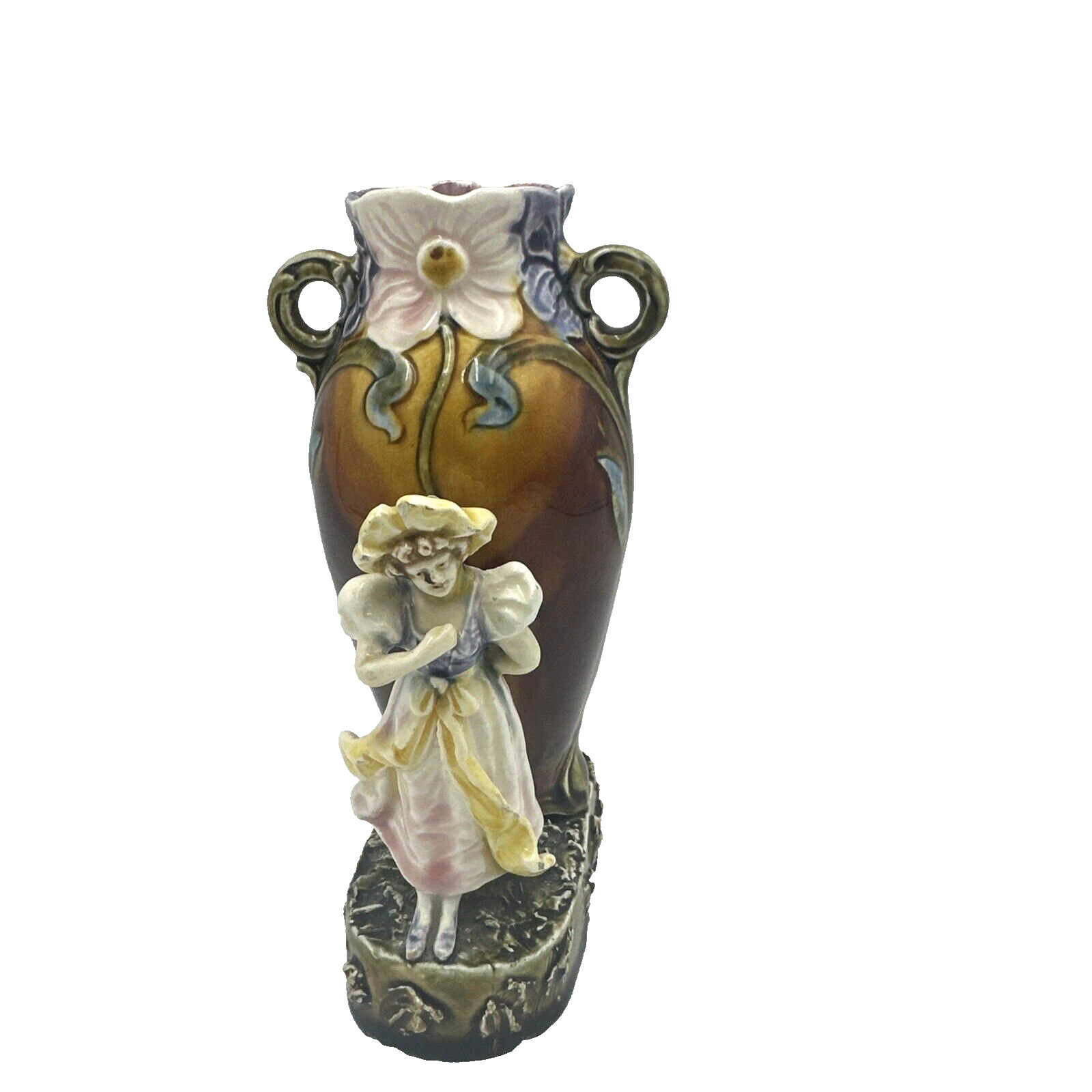 Antique Art Nouveau French Majolica Vase 4466 73