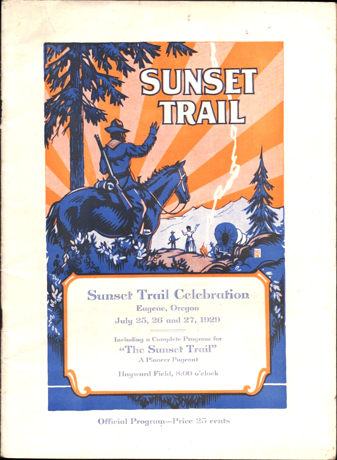 1929 EUGENE, OREGON: SUNSET TRAIL CELEBRATION official pioneer pageant program