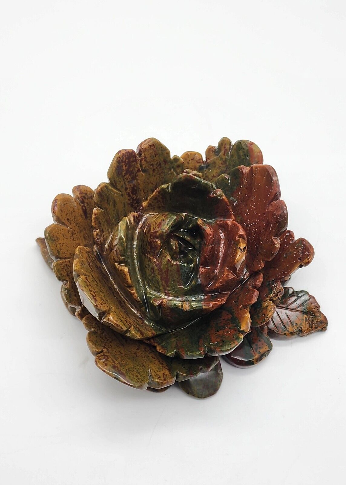 Ocean Jasper Hand Carved Lotus Flower, Gemstone Lotus, Mothers Day Gift 