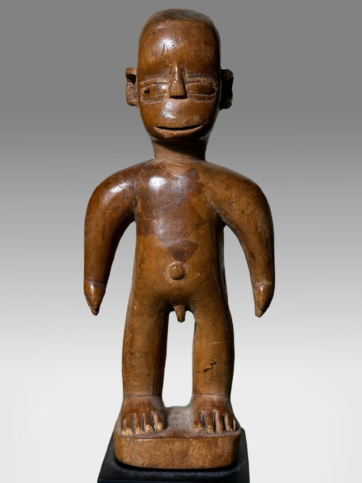 Old African Venavi Male figure from Ghana/Togo Area on custom mount 8” tall