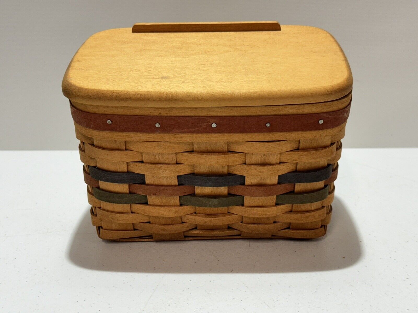 Longaberger Recipe Basket Large 1994 Shades Of Autumn Woodcrafts Lid signed