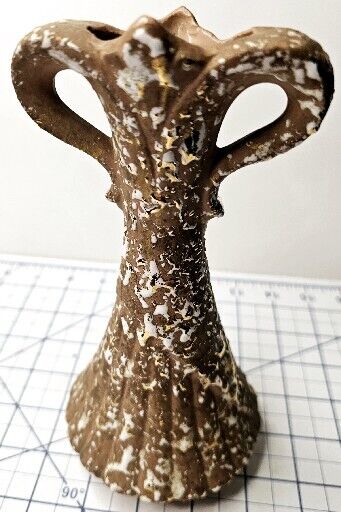 Vintage Savoy China High Relief  Gold Splatter Pitcher Vase White 10 Inch N2