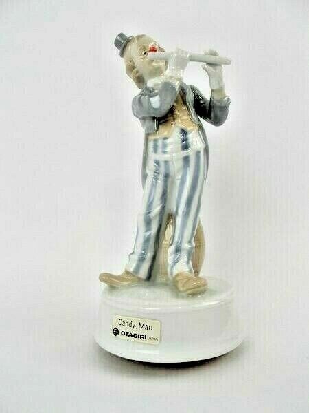 Otagiri Clown Music Box Porcelain/Ceramic Japan Candy Man Lladro Style EUC