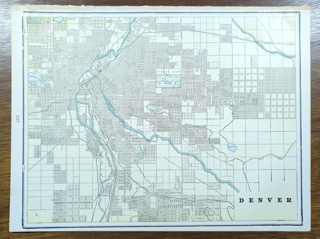 Vintage 1898 DENVER COLORADO Map 14\