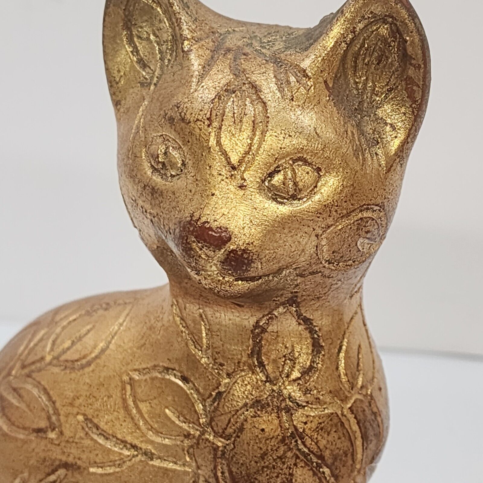 Koscherak Brothers (KB)  Pair Of Gold Ceramic Kittens With Leaf Pattern Numbered