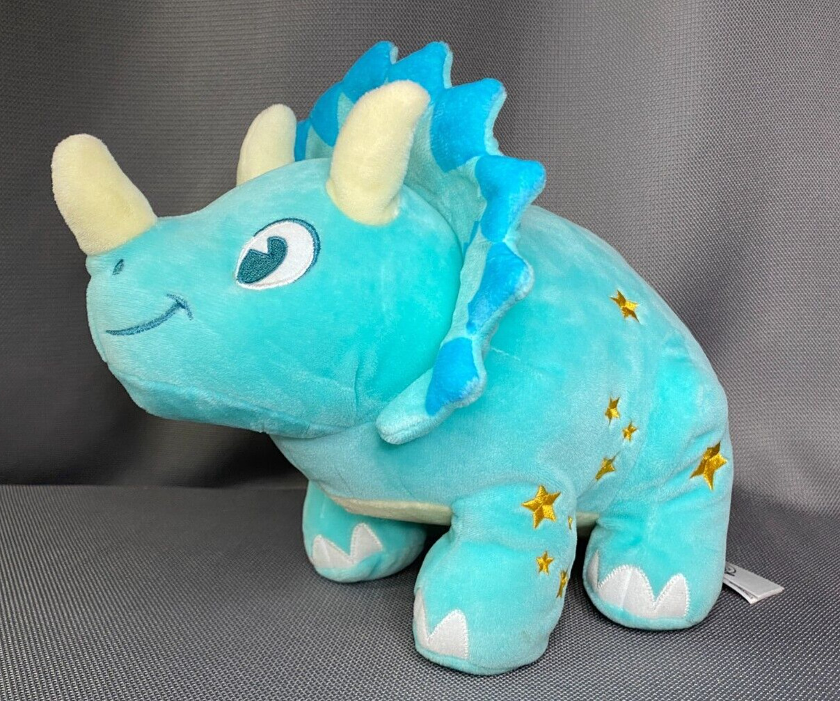 11” Disney DINOLAND Blue TRICERATOPS PLUSH Animal Kingdom Dinosaur Gold Stars