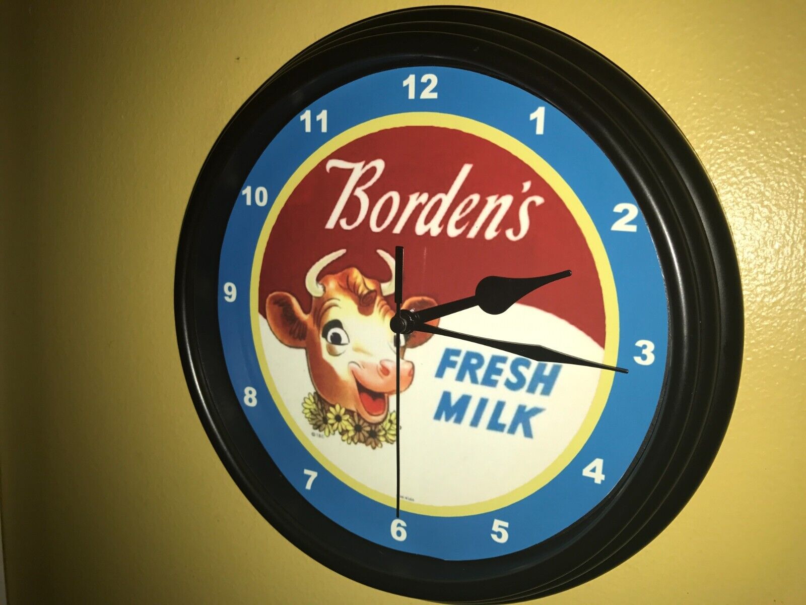 Borden\'s Elsie Cow Milk Dairy Grocery Store Kitchen Diner Clock Advertising Sign