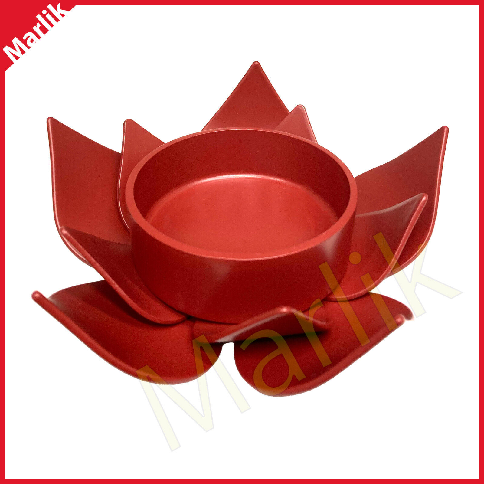 Ikea AROMATISK Decorative Candle/Tealight Holder LOTUS, Metal, Red, NEW