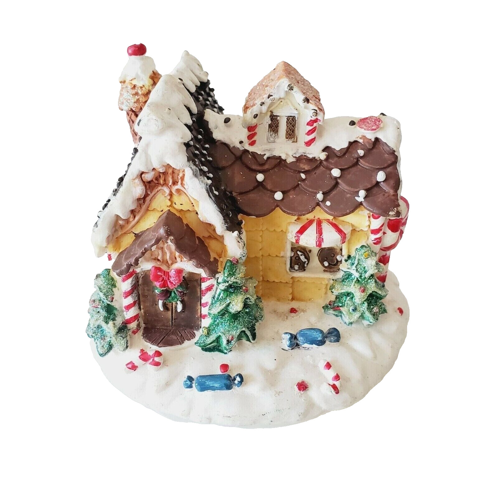 Rare CUTE Nice Candle-lite Candle Jar lid Gingerbread House Christmas 4\