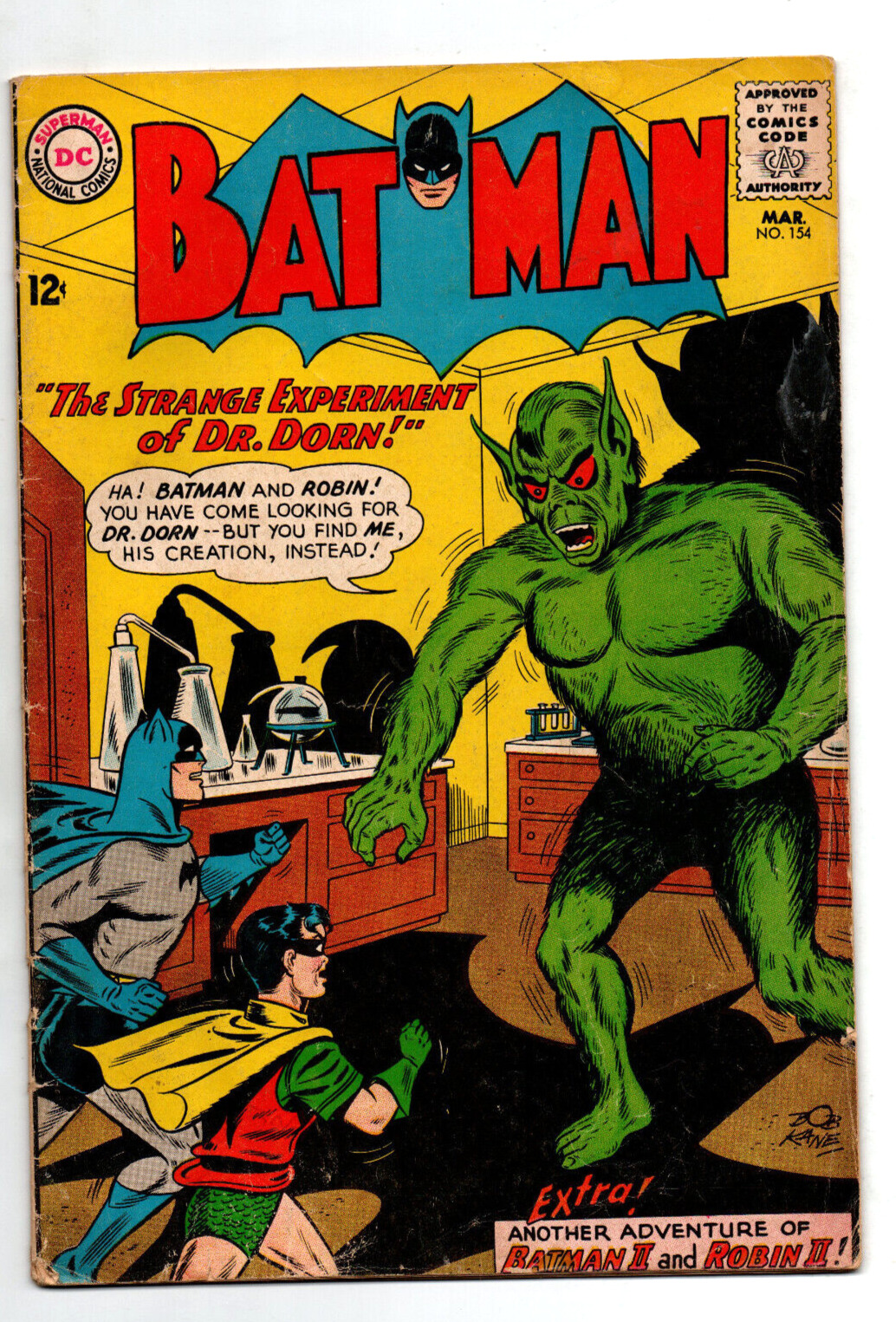 Batman #154 - Bob Kane cover - Dr Dorn - 1963 - VG