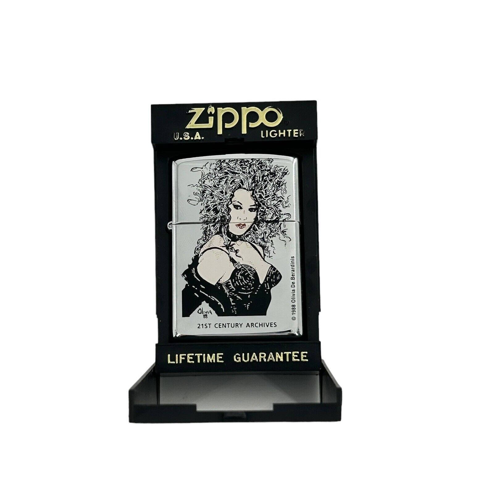 Vintage Zippo Olivia De Berardinis Pinup Girl 21st Century Archives 1996 Lighter