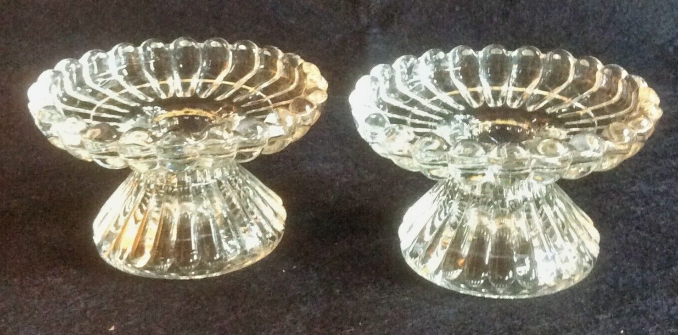 Vintage Glass Crystal Taper Candlestick Holders Table Home Decor
