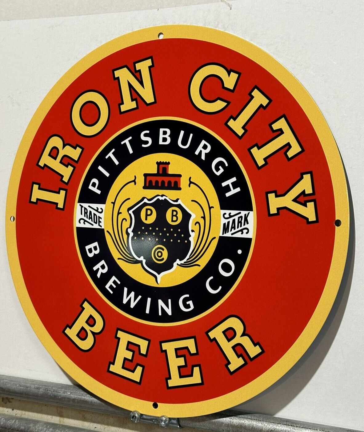Vintage Style Iron City Beer Heavy Steel Quality Sign