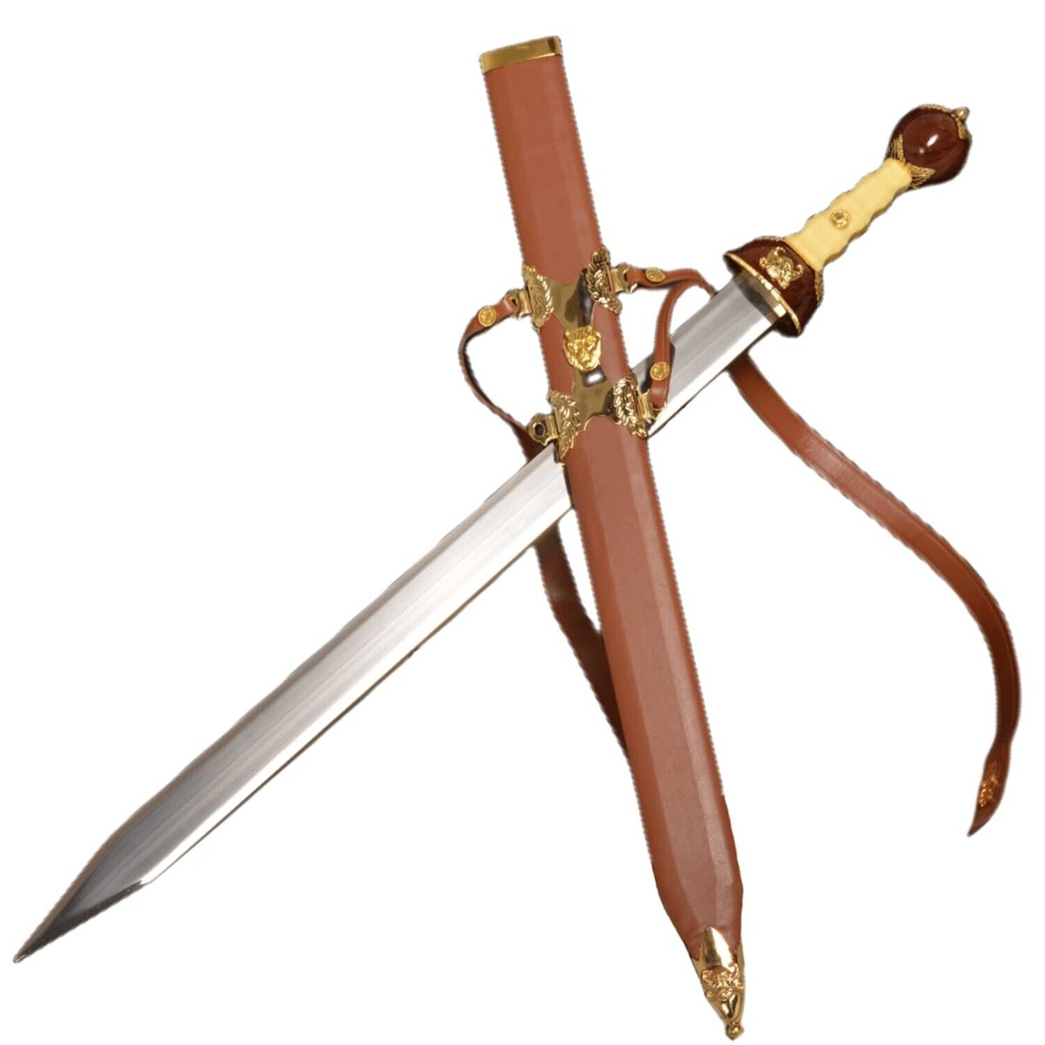 Sword Valley Western Style Handmade Sword with Scabbard and Strap/Shoulder St...