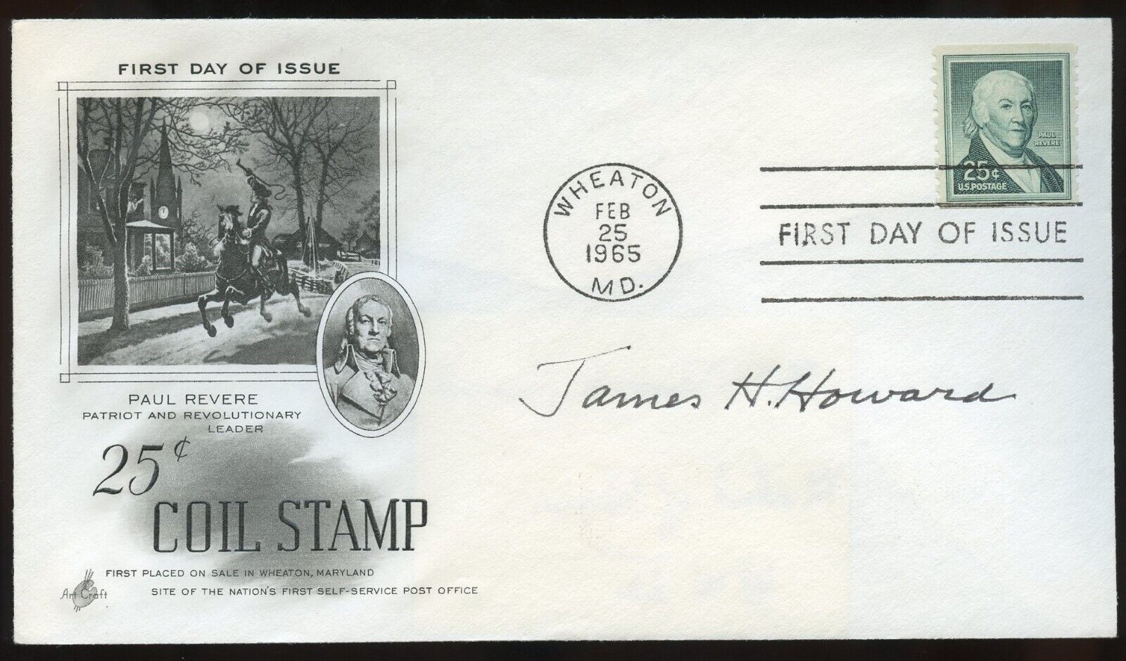 James H. Howard d1995 signed autograph FDC Medal of Honor Flying Tiger WWII