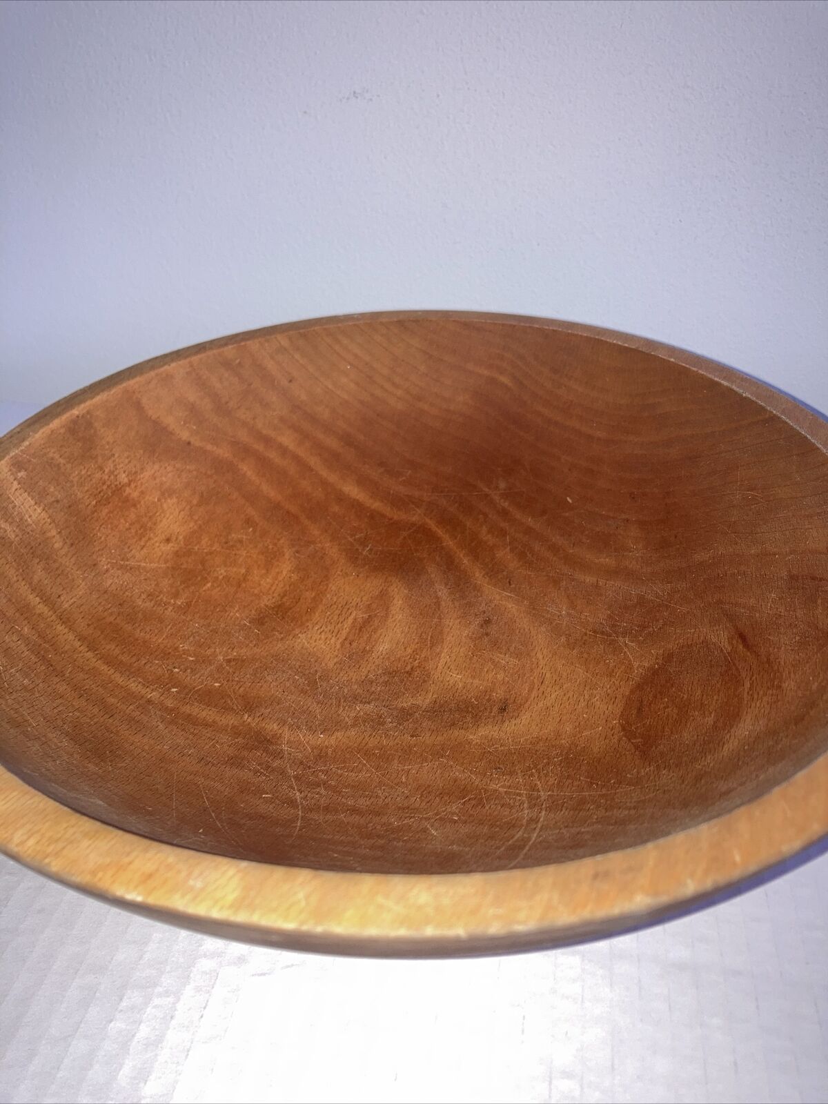 Vintage Large Wood Bowl 11.5”x3”