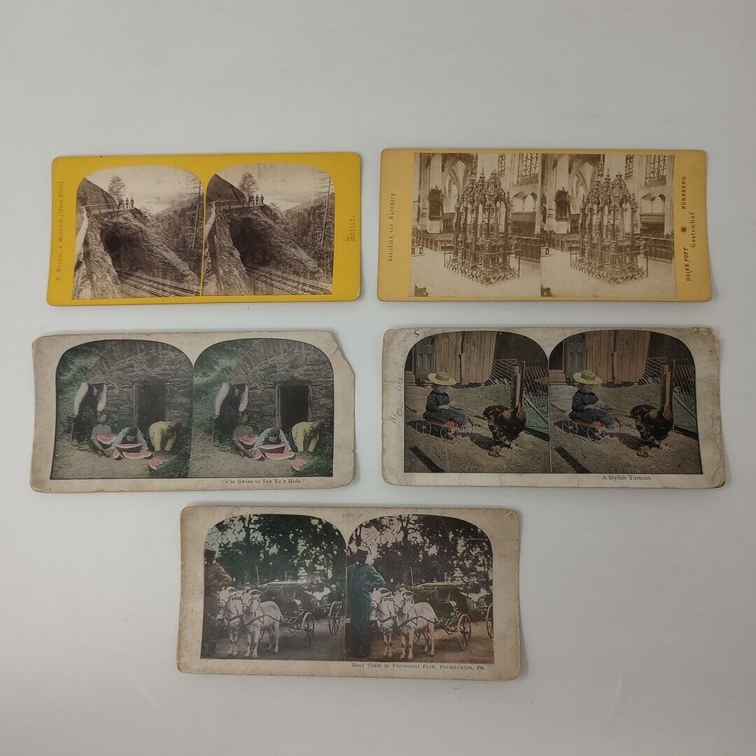 Lot Of 5 Antique Unbranded Stereoviews