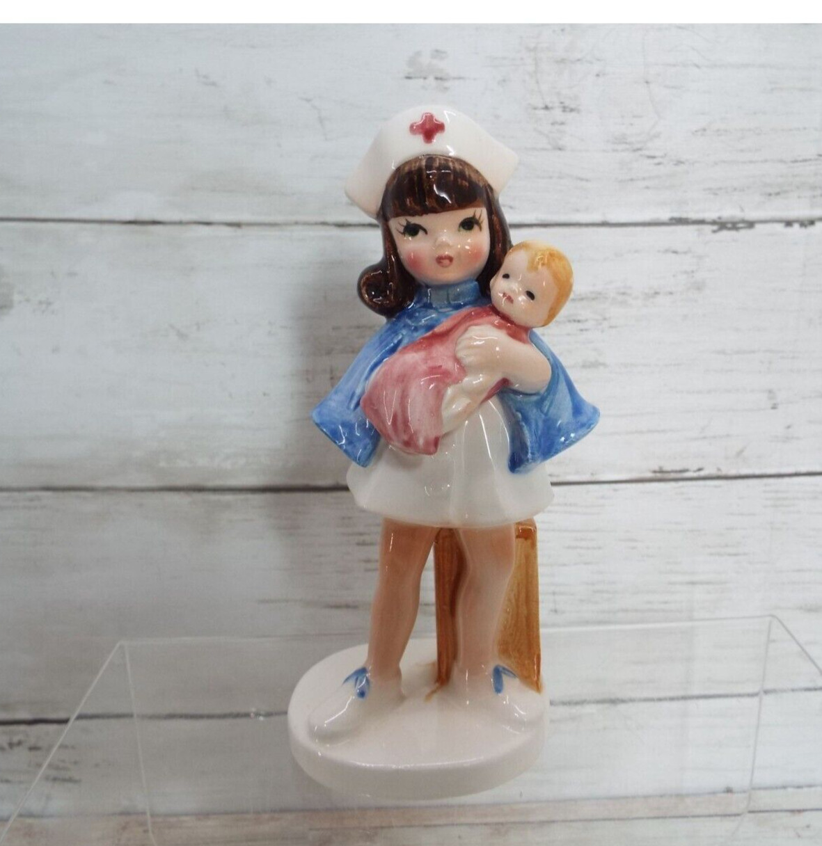 Lefton Japan 7559 Ceramic Maternity Nurse with Infant Figurine