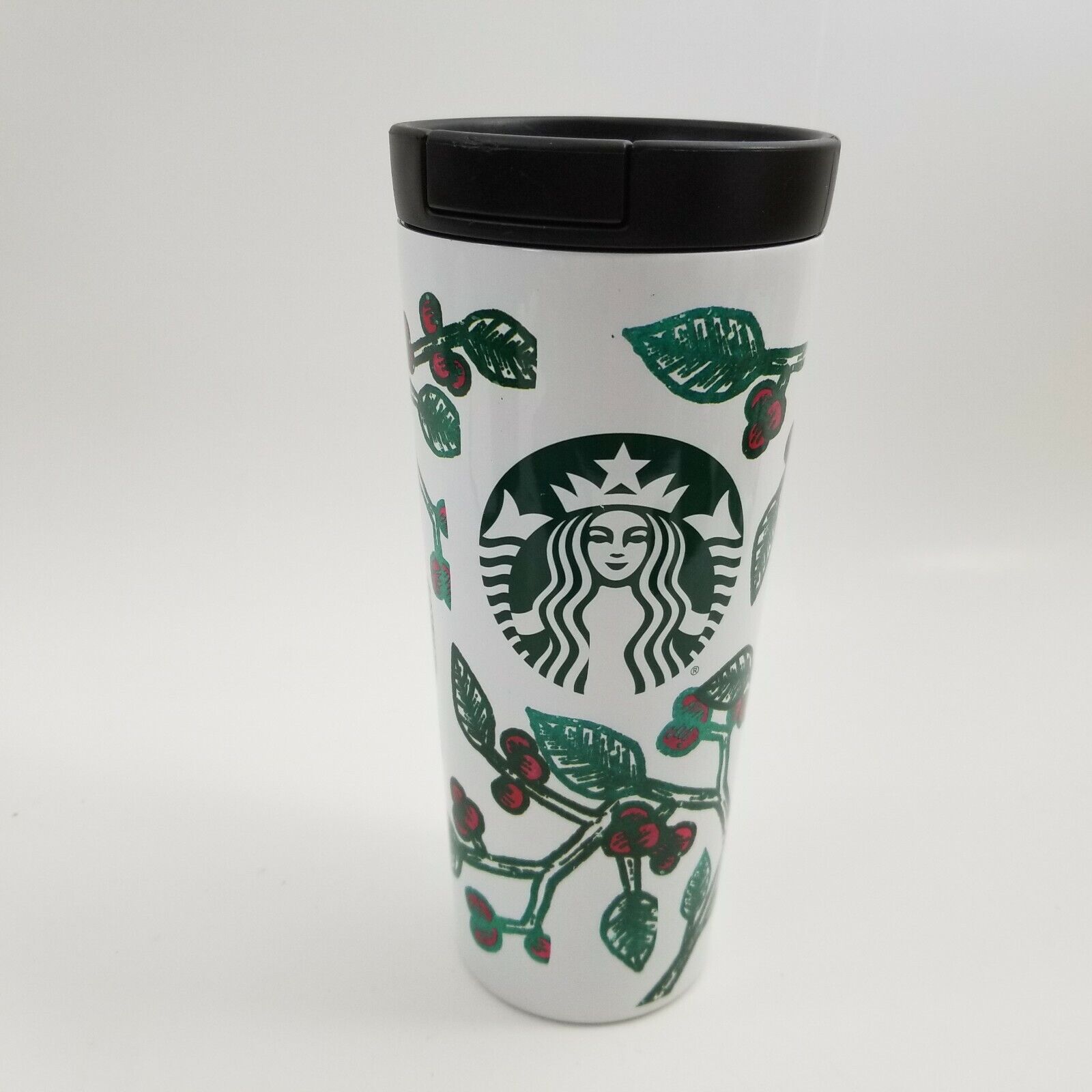 Starbucks 2016 Stainless HOLLY BERRY Christmas Holiday Travel Mug Tumbler 16 oz