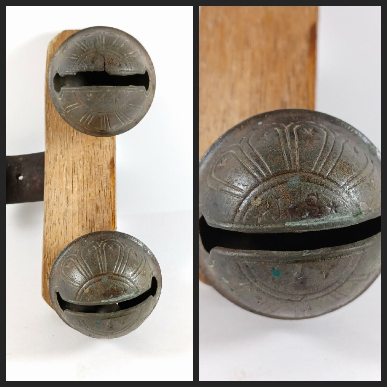 Rare Antique #4 Brass Petal Sleigh Bells J.S Joseph Shipman ⭐️ Petals Early 19th