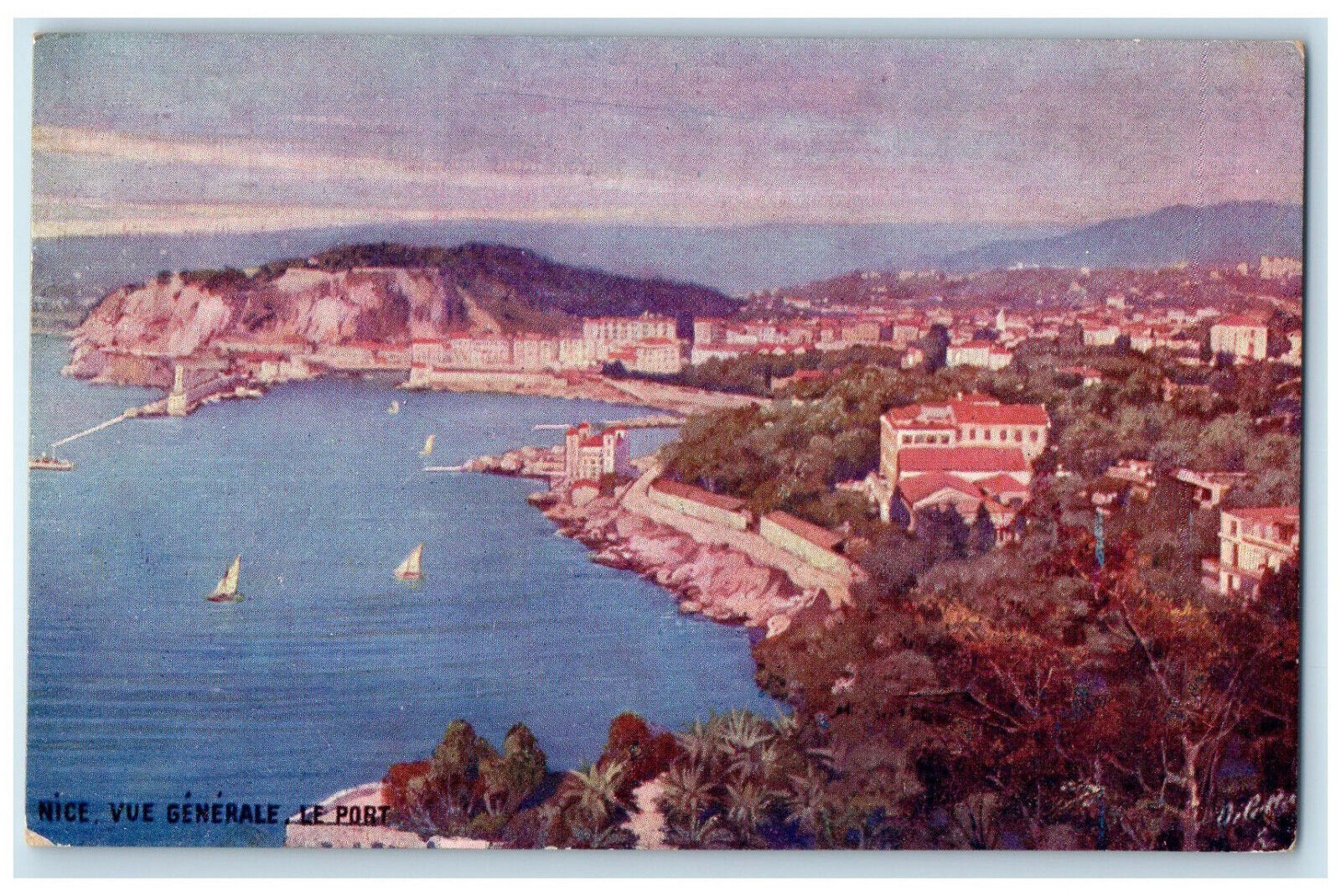 c1910 General View Le Port Nice Villes De France Oilette Tuck Art Postcard