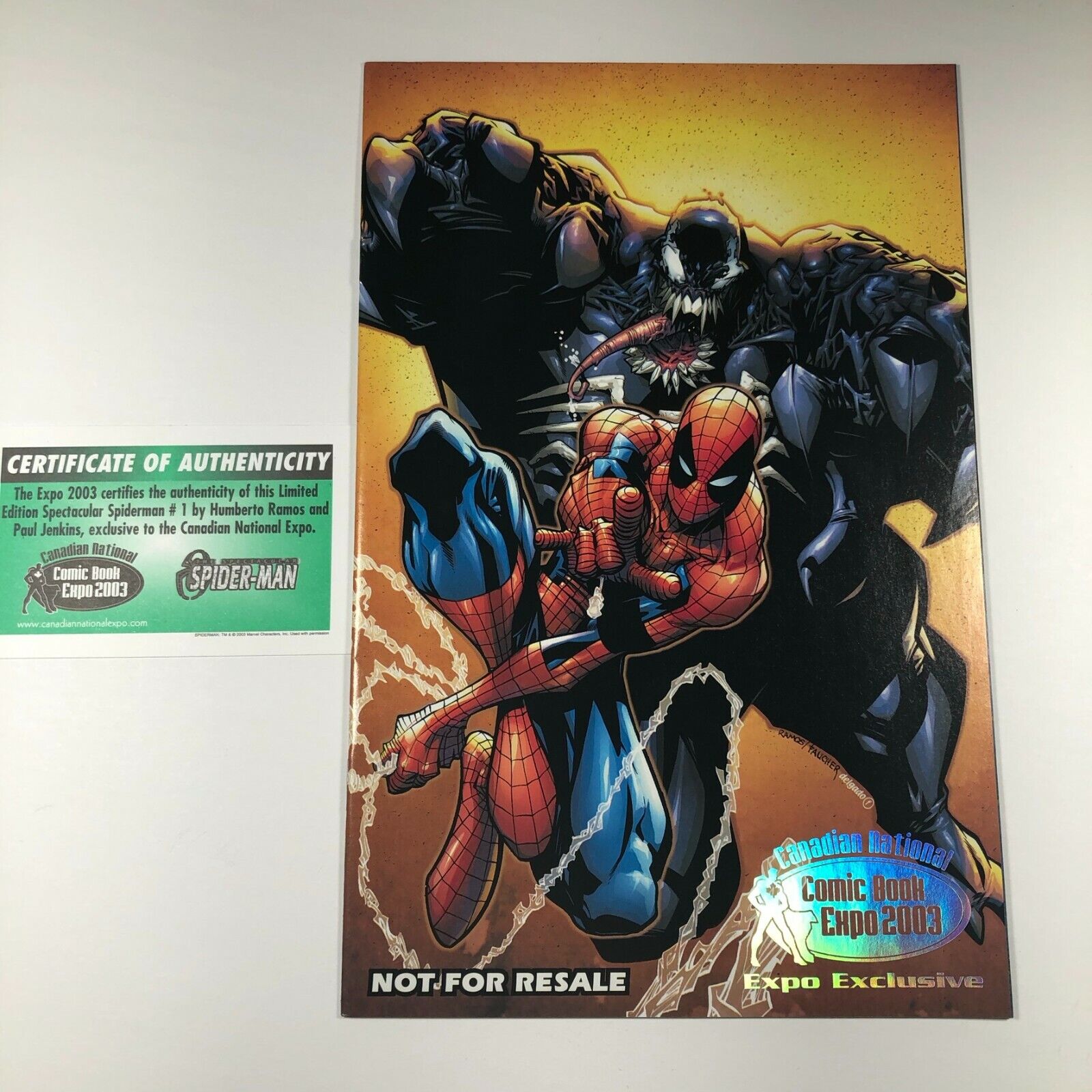 Spectacular Spiderman 1 Canadian Expo Variant - Ultra Rare with COA Marvel 2003