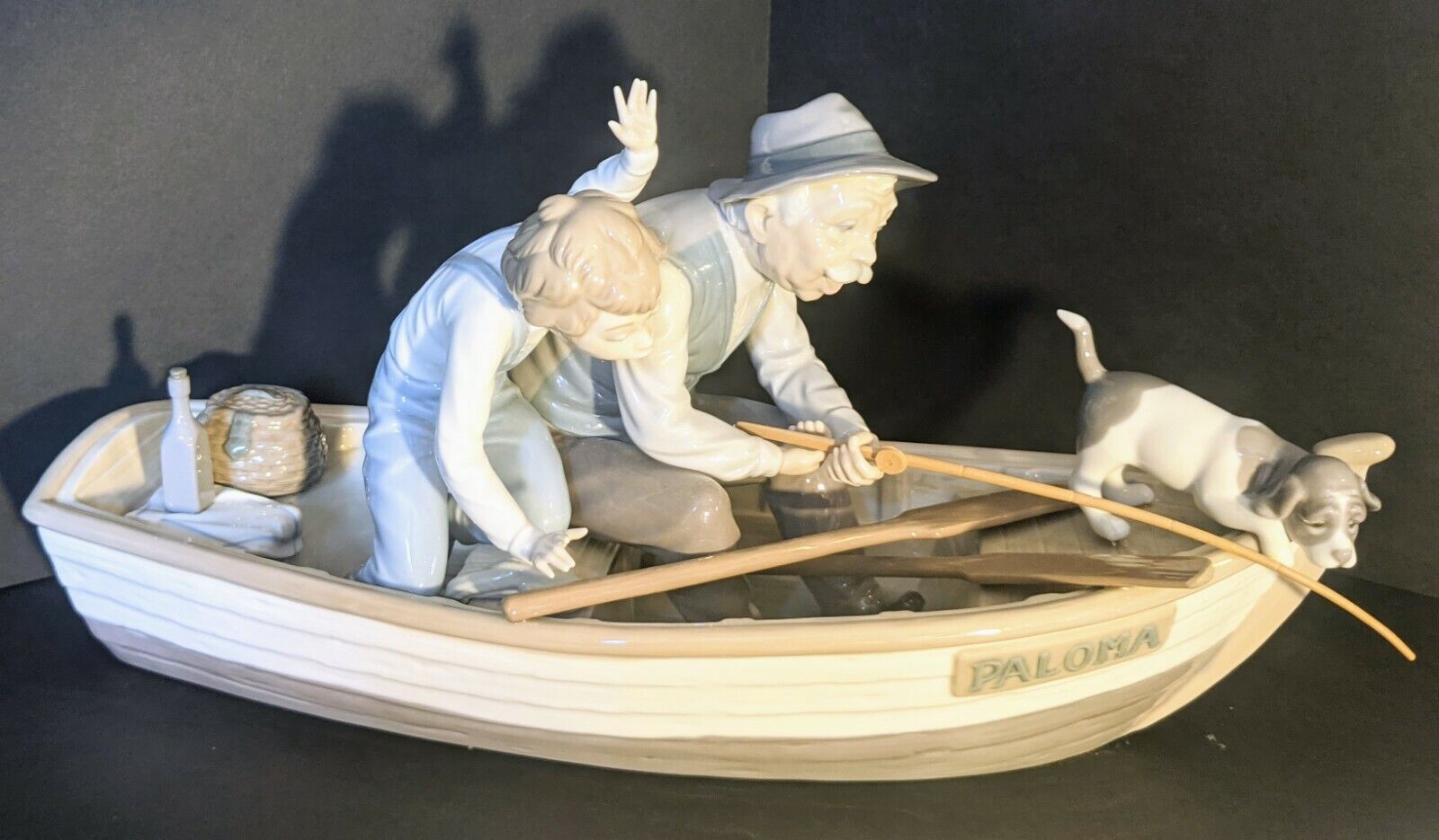 Lladro 5215 Fishing With Gramps Large Porcelain Figure Excellent Condition 15\