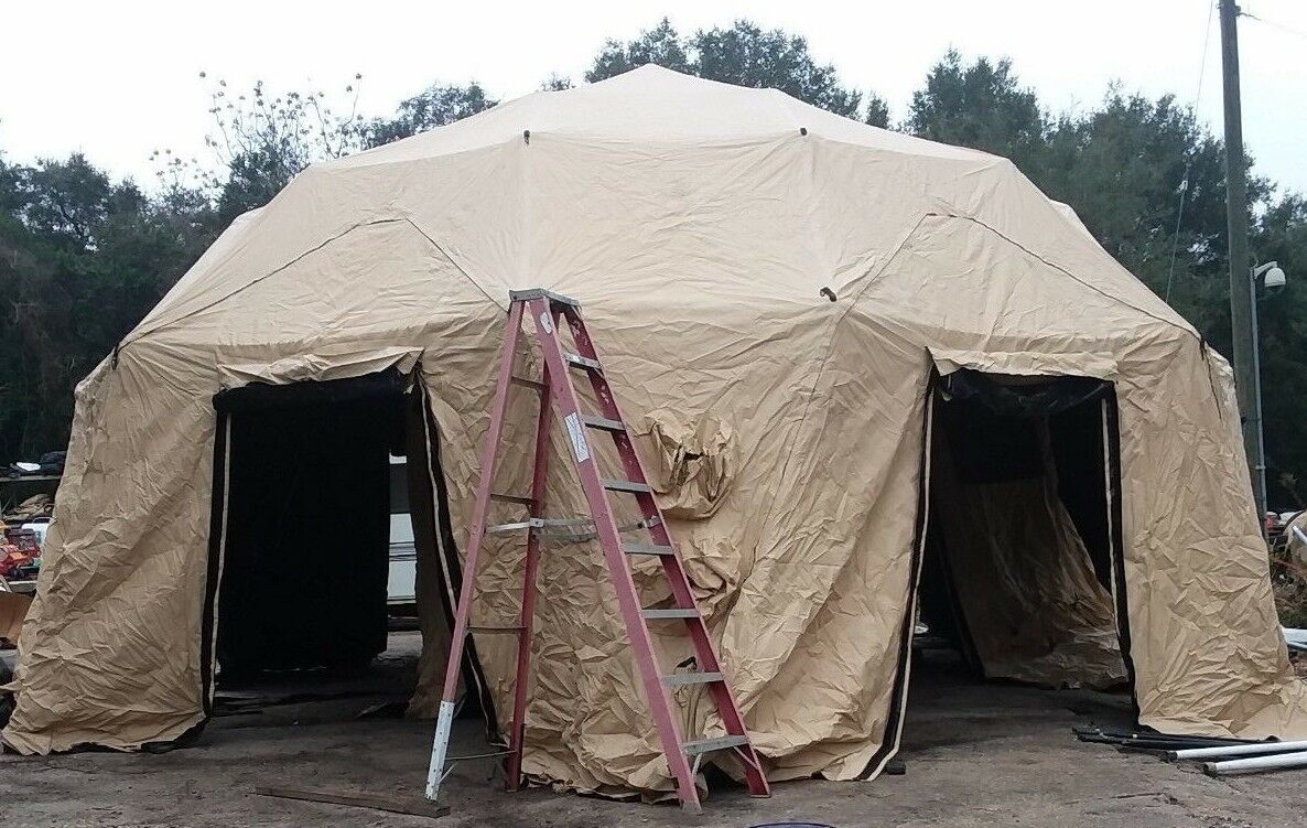 NEW US Military HDT Base-X Dome 6D31 Shelter System Tent 27x31\' BIG FAST SET UP