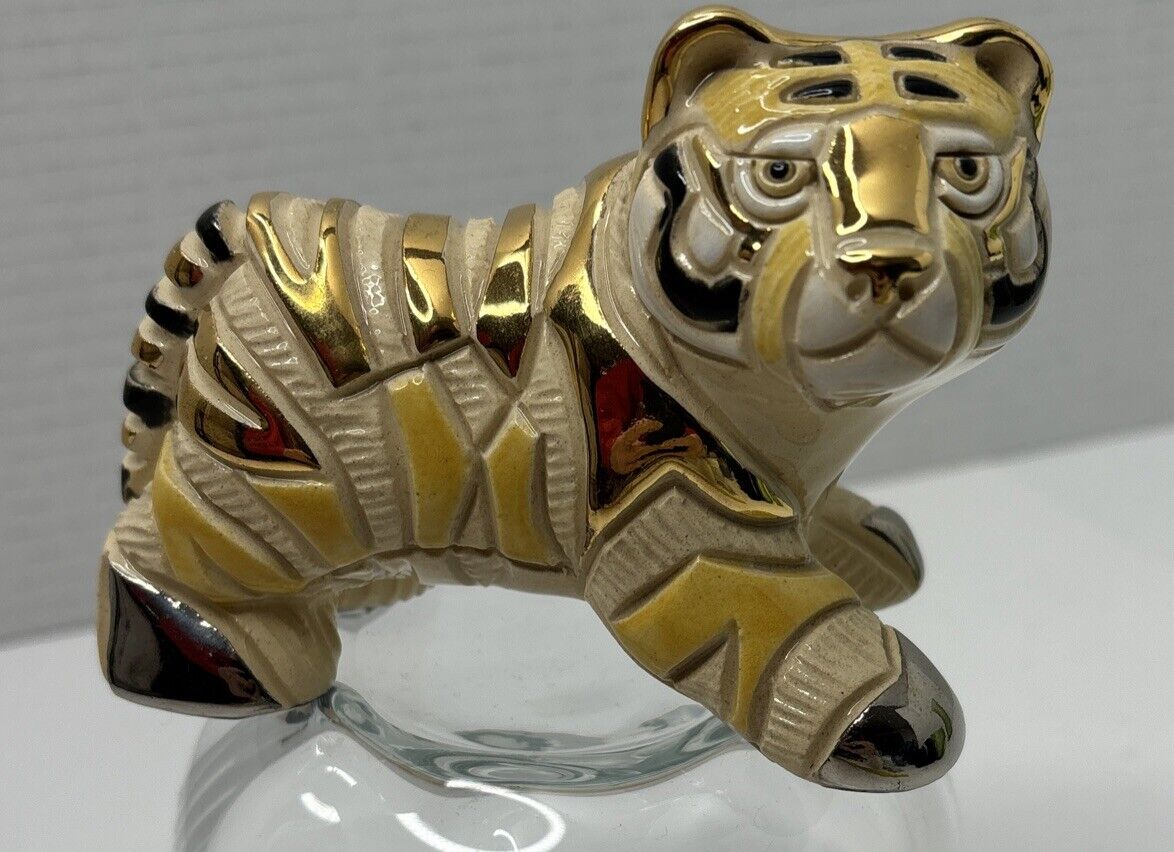 Artesania DeRosa Rinconada Tiger Gold/Silver Accented Anniversary Figurine