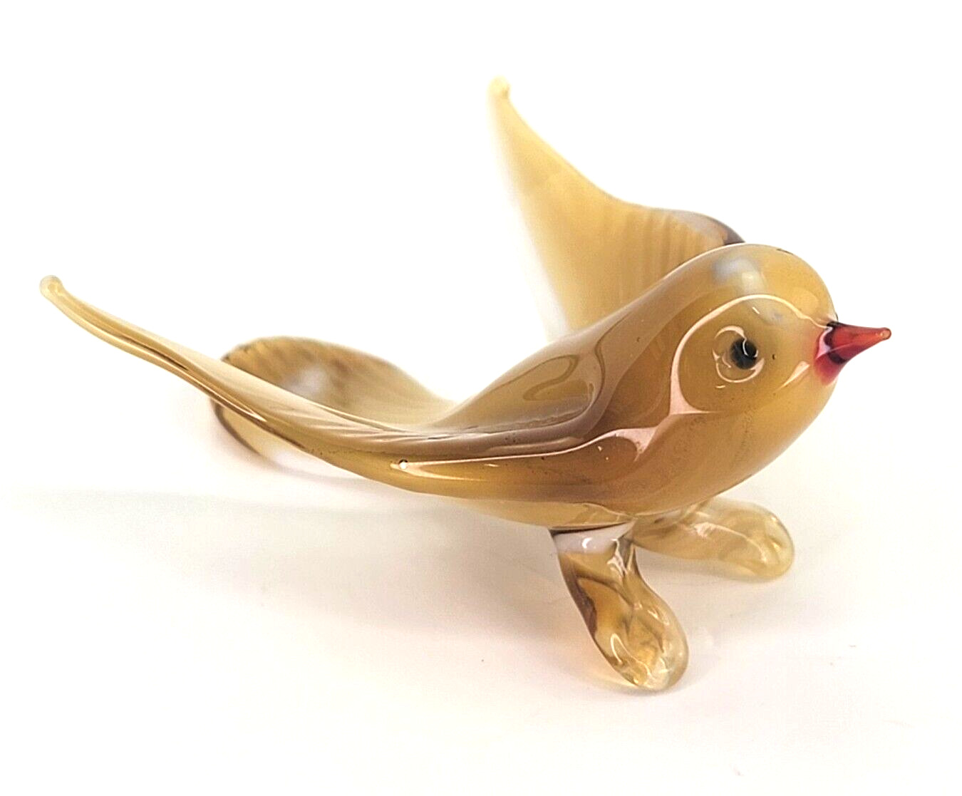 Art Glass Hand Blown Sculpted Bird Figurine Miniature Mini Handcrafted Vintage