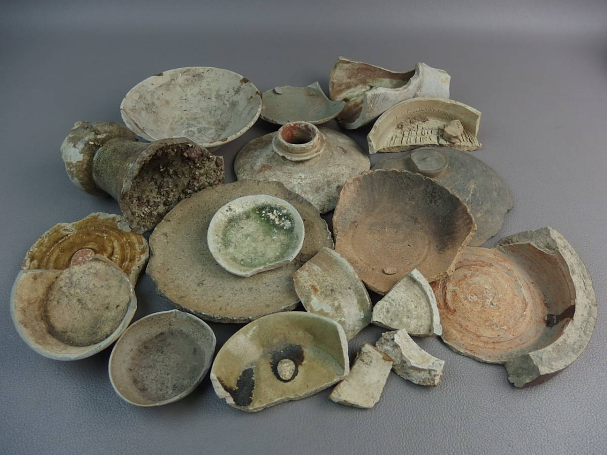 Antique Excavated Items Old Mino Ware Seto Pottery Shards Do325Sl.M8. Archeology
