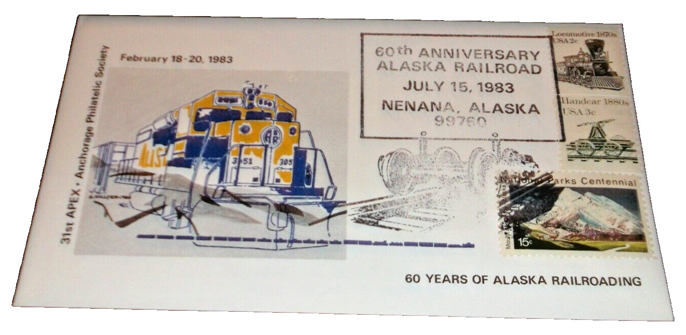 JULY 1983 ALASKA RAILROAD 60th ANNIVERSARY SOUVENIR ENVELOPE
