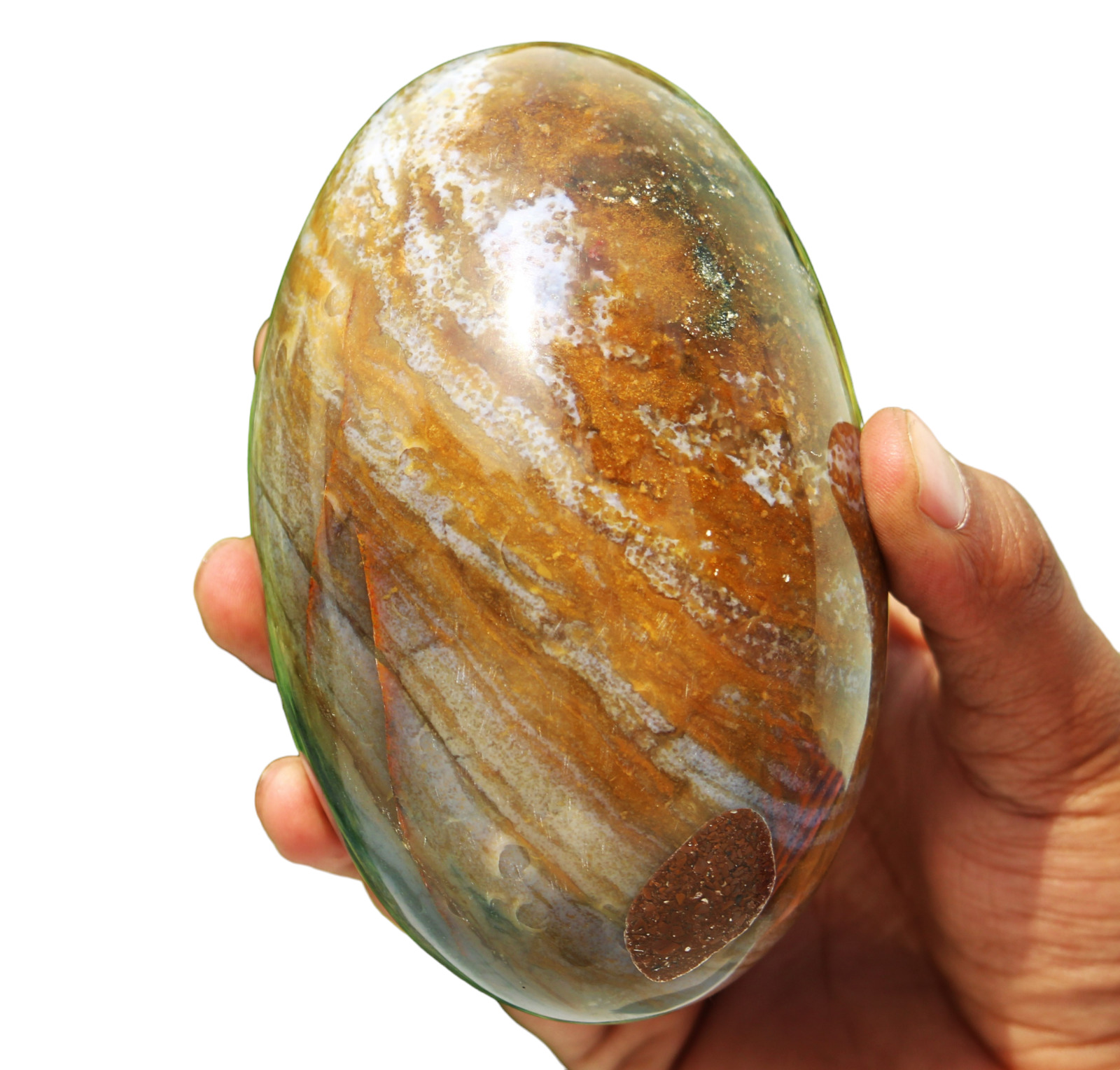 Superb Brown Ocean Jasper Crystal Quartz Healing Reiki Energy Stone Lingam 840g