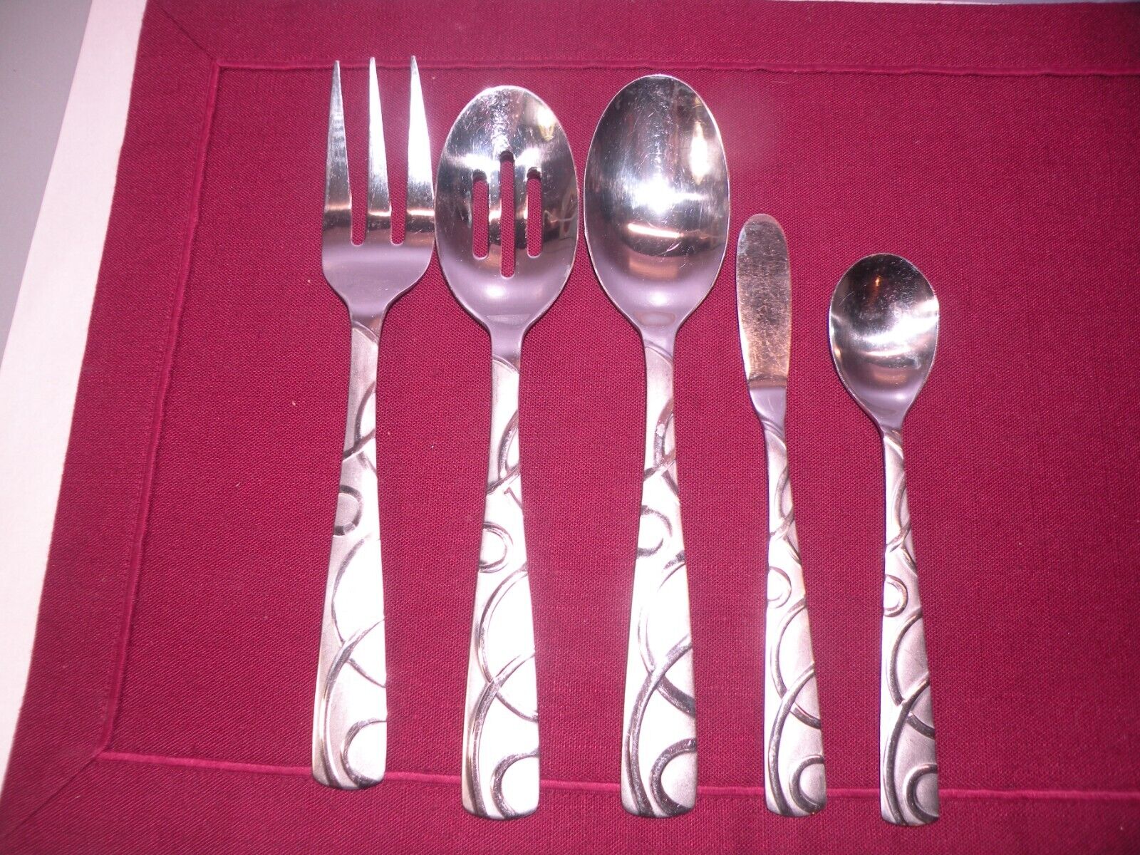 Set Of 5 Cambridge CONQUEST Frosted Glossy Serving Pieces GH2
